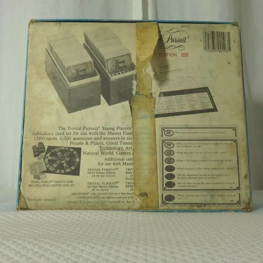 Trivial Pursuit Young Players Edition Subsidiary Card Set Genus Edition 1984